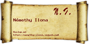 Némethy Ilona névjegykártya